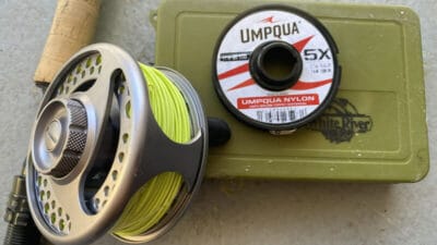 Fly fishing for bluegill with floating fly box