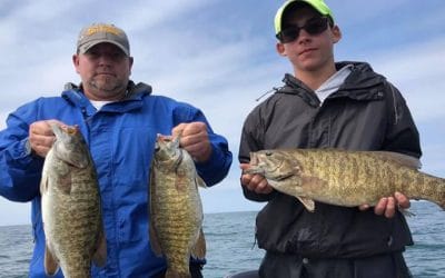 Chasing Brown Smallmouth Bass While Bass Fishing Lake Erie