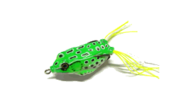 An artificial frog used as bait for bass