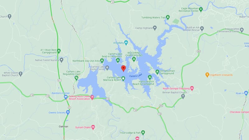 Lake Lanier Fish Attractor Map Carters Lake Fishing - Guide To Carters Lake Fishing In Ga