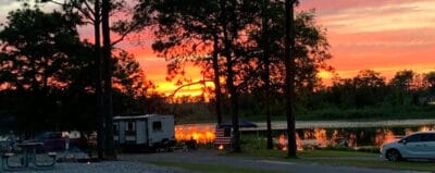 Camping site along the Seminole Lake shoreline