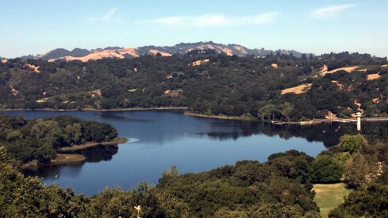 Map of Temescal lake location in Lafayette Reservoir California