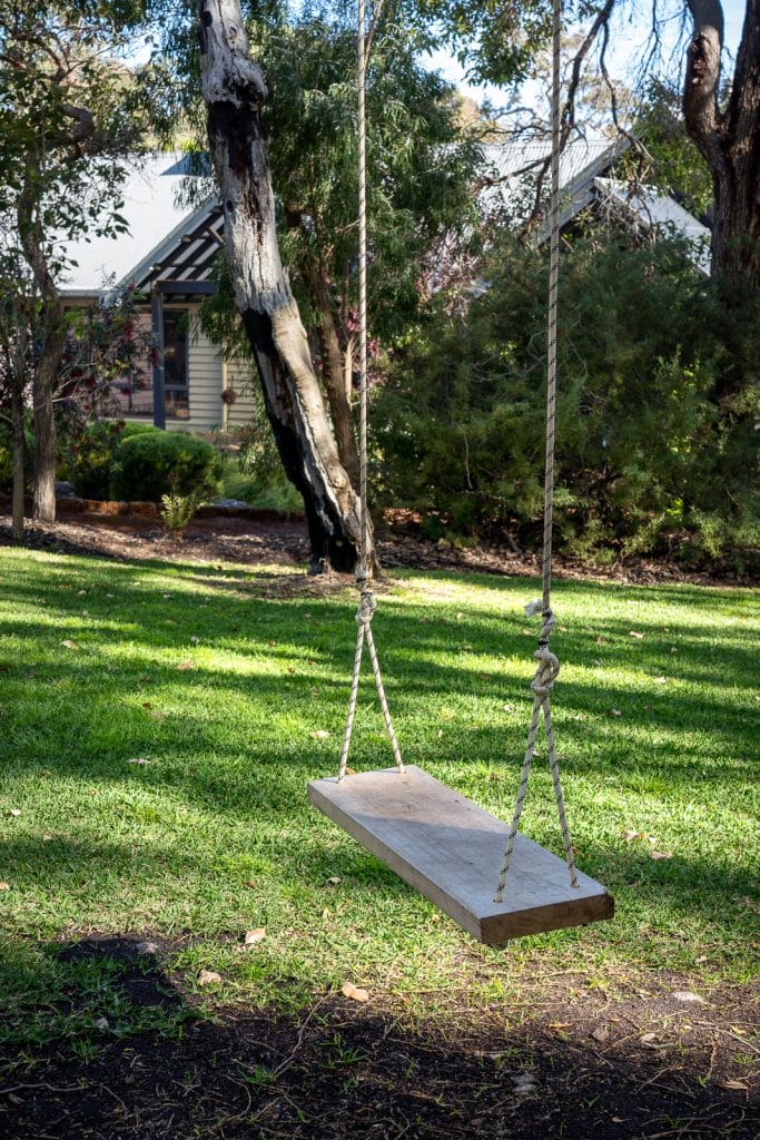 Photo of a swing in the garden