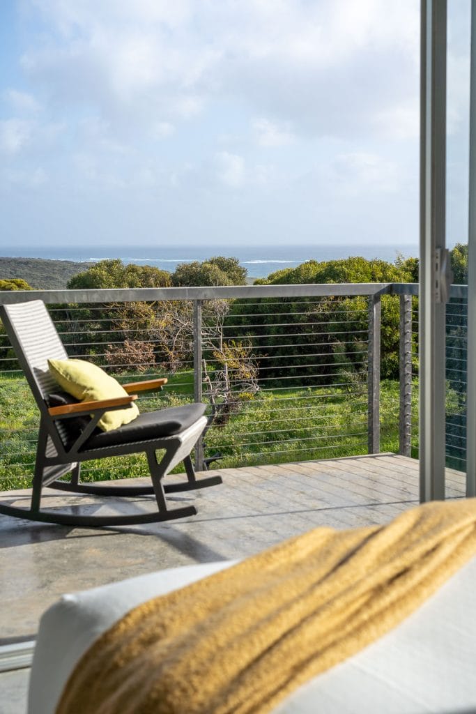 Photo of a rocking chair on the balcony